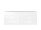 6 Drawer Double Dresser for Bedroom, Wide Storage Cabinet for Living Room Home Entryway, White 91140826