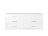 6 Drawer Double Dresser for Bedroom, Wide Storage Cabinet for Living Room Home Entryway, White 91140826