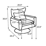 Classic Mid-Century 360-degree Swivel Accent Chair, Beige Linen W1361104580