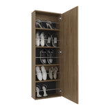 FM FURNITURE Queen Creek Shoe Rack with Mirror and One Door, Natural Oak B128P293869