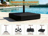 15x9ft Double-Sided Tiki Patio Umbrella with Heavy Duty Weighted Base , 12 Metal Ribs Hawaiian PE 21507718