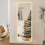 ZUN Full Length Mirror Lighted Vanity Body Mirror LED Mirror Wall-Mounted Mirror Big Size Rounded W2709P178826