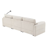 96.5'' Chenille Sectional Sofa with Storage Ottoman and Pockets,Adjustable Phone Holder,Wide,4 36397100