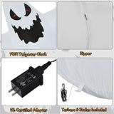 Spooky Halloween Inflatable Ghost - 12 ft Tall with LED Lights, Waterproof Fabric, Spikes/Ropes for 14097654