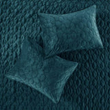 3 Piece Velvet Quilt Set Teal Full/Queen B03597494