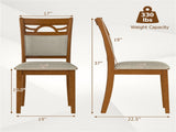2PCS Ergonomic Padded Back Dining Chair, Rubber Wood Frame 330 LBS Capacity Kitchen Chair 31067046