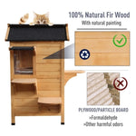 ZUN Wooden Cat House （Prohibited by WalMart） 41054549