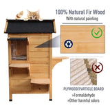 ZUN Wooden Cat House （Prohibited by WalMart） 41054549