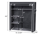 64" Portable Closet Storage Organizer Wardrobe Clothes Rack with Shelves Gray 48294238