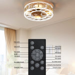 ZUN Caged Ceiling Fan with Lights Remote Control,Semi -embedded Modern Ceiling fans, 6 Speeds Reversible W1340119553