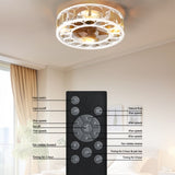 ZUN Caged Ceiling Fan with Lights Remote Control,Semi -embedded Modern Ceiling fans, 6 Speeds Reversible W1340119553