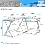 ZUN L-Shaped Tempered Glass Top Computer Desk with Pull Out Keyboard Panel, Clear 70147724