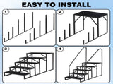 5 Step Ladder with Handrail, Swimming Pool Ladder Above Ground, 660 lb Load Capacity RV Steps with 01422425