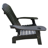 Outdoor or indoor Wood Adirondack chair with an hole to hold umbrella on the arm ,Black W2297P143394