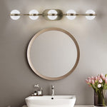 ZUN Modern Minimalist Bathroom Vanity Light, LED 5 Bulb Frosted Glass Shades, Wall Mounted Decorative W1340P143675