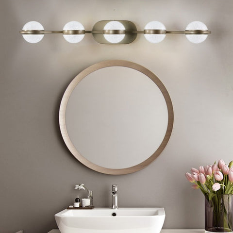 ZUN Modern Minimalist Bathroom Vanity Light, LED 5 Bulb Frosted Glass Shades, Wall Mounted Decorative W1340P143675