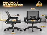 Office Chair Desk Chair, Mid Back Ergonomic Adjustable Height Rolling Swivel Computer Chair with 76802073