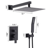 12 Inch Bathroom Rain Shower Combo Set With Hand Shower W121749882