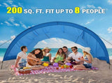 Extra-large camping beach tent suitable for 4-8 people, UV protection, comes with ground spikes and 60056679