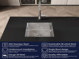 Stainless Steel Kitchen Sink, 18x18 Single Bowl, Undermount HandmadeSink in Brushed Nickel, with 28630529