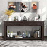 ZUN Console Table/Sofa Table with Storage Drawers and Bottom Shelf for Entryway Hallway 81278734