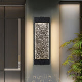 Black Aluminum Finish Outdoor Wall Light with Bubble Crystal Glass, LED Light Source, 3000K Warm W1340P239411