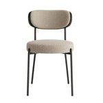 ZUN Boucle modern kitchen dining chair Bentwood covered with ash veneer Chair back, metal with black W210P147498