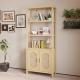 4-layer with double doors Triamcinol board rattan surface 78*35.5*180cm display cabinet original 43966121