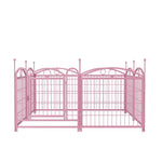 ZUN Dog Playpen Indoor 24 inch 8 Panels Metal Dog Pen Pet Dog Fence Outdoor Exercise Pen with Doors, W368P233998