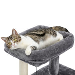 ZUN Modern Small Cat Tree Cat Tower With Double Condos Spacious Perch Sisal Scratching Posts,Climbing 72633597