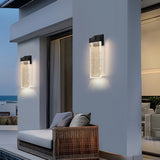 1-pack Modern Outdoor Wall Light Fixture, Weatherproof LED Wall Sconce with Bubble Crystal, Black W1340P239405