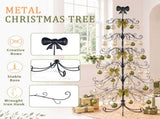 6ft Black PVC Metal Artificial Christmas Tree with Bow Topper, No Extra Ornaments, Daily Decor Tree 72992353