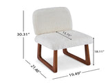 Dining Chair Set of 2, Plush Fabric Upholstered Dining Chairs with Curved Wooden Legs and Beige N779P370775B