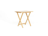 5-Piece Rubberwood Folding TV Tray Table Set of 4 with Storage Rack, Natural 31394747