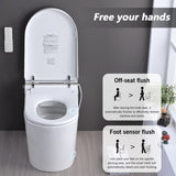 ZUN Smart Toilet Bidet Combo with Foot Sensor Open Cover/Seat, LED Display, Self-Cleaning Nozzle, Heated W1219P262970