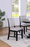 2pc Beautiful Side Chair Gray Fabric Upholstery Black Finish Frame Wooden Furniture B011P179887