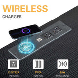 40*35*60cm Particleboard Pasted Triamine Single Drawer With Socket With LED Light Bedside Table 80482414