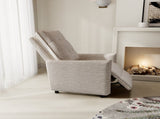 Chenille Fabric Recliner Chair for Adults - Manual Push Back Reclining Sofa with Sturdy Metal Frame, W3568P431428