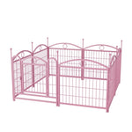 ZUN Dog Playpen Indoor 24 inch 8 Panels Metal Dog Pen Pet Dog Fence Outdoor Exercise Pen with Doors, W368P233998