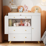 Changing Table Modern Dresser with Wide Table Top, 3Drawers, White Drawer Dresser W3393P315819