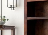 64 inch high Bookcase, No Assembly Required, Whiskey Finish B108P160197