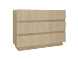 Fluted 6 Drawers Dresser ,Double Dresser Chest of Drawers, 47.24" Modern Chest of Drawers with LED W688P194155