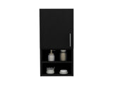 Medicine Single Door Cabinet 31"H, Two External Shelves, Two Interior Shelves, Black B097132933