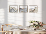 CIFbuy3pcs/aet Minimalist Mountain Landscape Metal Wall Art Square Hollow-Out Panels, Mesmerizing 37234795