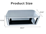 Baked curved mirror Coffee Table for Living Room, Modern Glass Coffee Table with Glass Top, W3836P361731