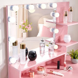 Pink Textured Particle Board with Melamine Coating Vanity Set with 1 Drawer, 1 Door, and 3 Shelf 48357904