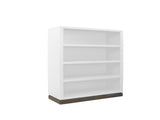 Nora Modular 60 inch High Bookshelf, No Assembly Required, Jasmine White and Barnwood Finish B108P345202
