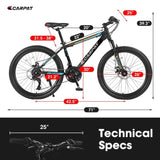 ZUN S26102 26 Inch Mountain Bike, Shimano 21 Speeds with Mechanical Disc Brakes, High-Carbon Steel W1856P227859