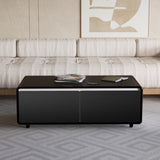 ZUN Modern Smart Coffee Table with Built-in Fridge, Bluetooth Speaker, Wireless Charging Module, Touch W1172137767