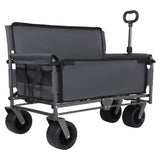 3-in-1 Convertible Folding Wagon Cart with Bench Seat & Storage - 500lbs Heavy-Duty Utility Wagon, W2932P312717